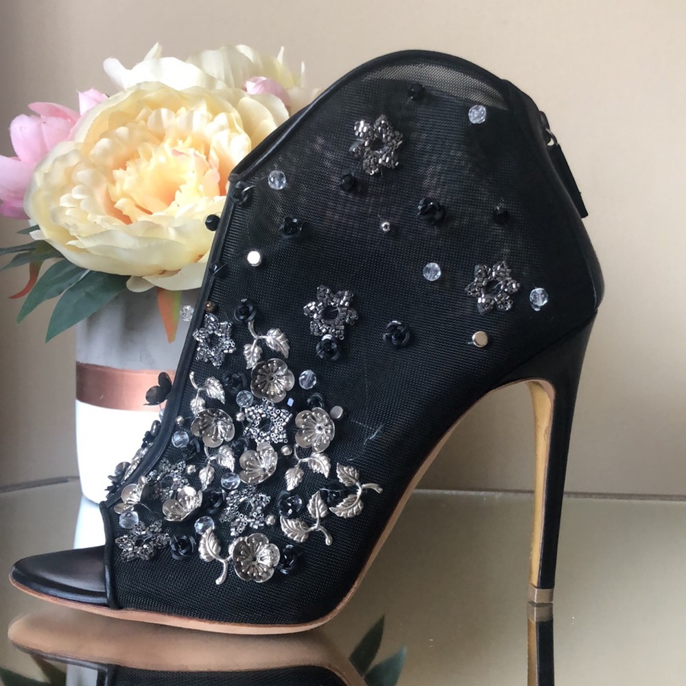 NEW Rupert Sanderson Black Studded Accents Boots
